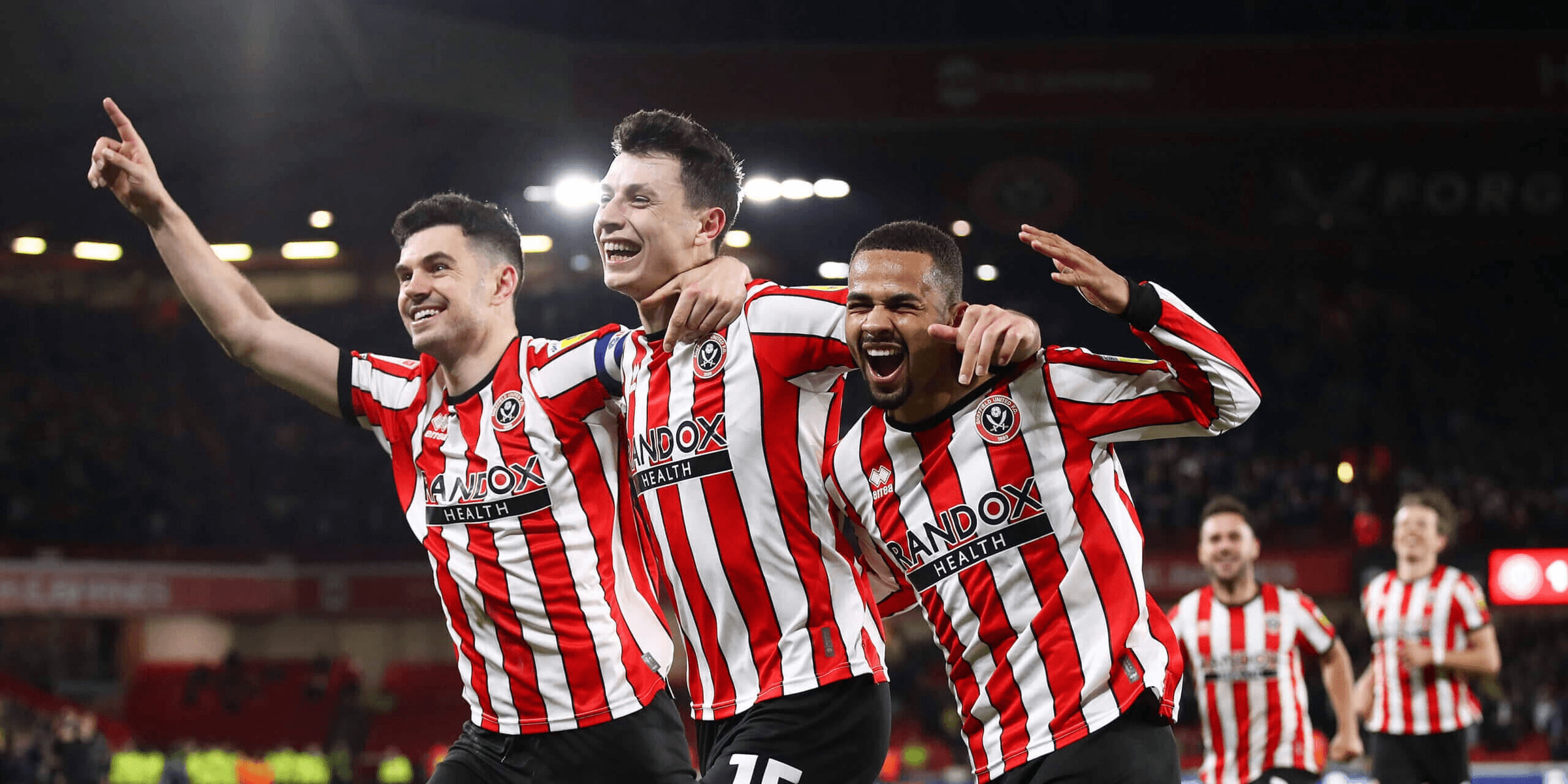 Sheffield United trio celebrating